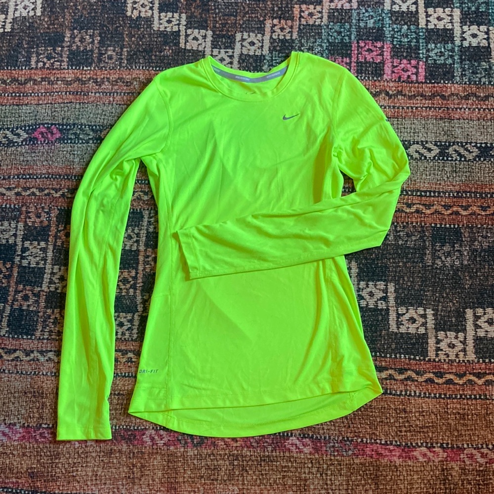 Nike dri-fit neon longsleeve running top